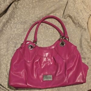 Pink Leather Tote Bag
